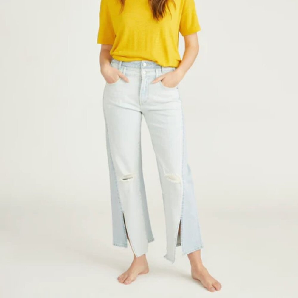 Driftwood Cece Wide Leg Jeans Icy Blue Size 26 NEW NWT